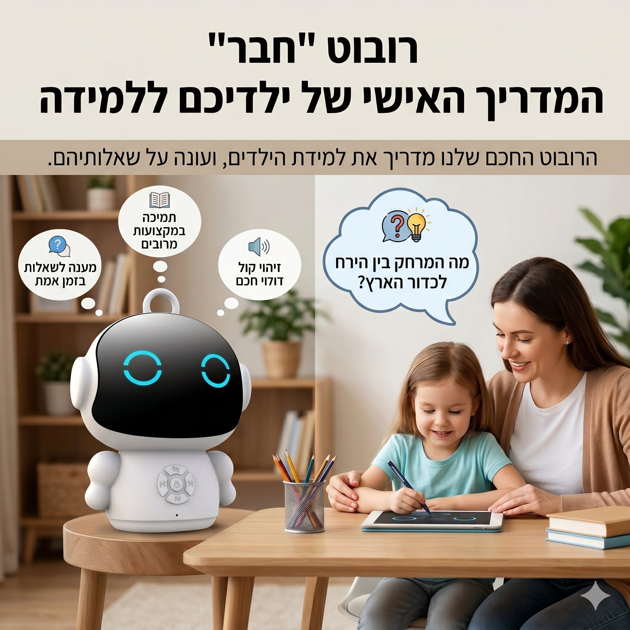 רובוט חכם לילדים - החבר הדיגיטלי שמדבר, מקשיב ומלמד